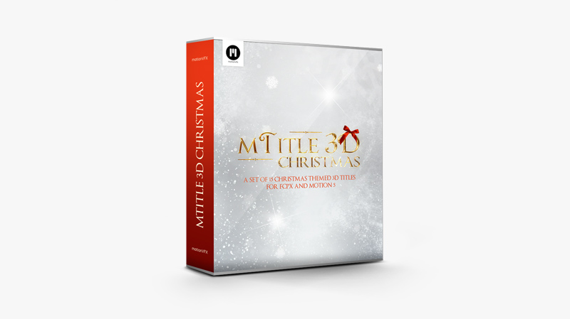 FCPX插件：15个圣诞节日主题3D三维文字标题动画预设 MotionVFX – mTitle 3D Christmas 插件预设 sucaiwan.com