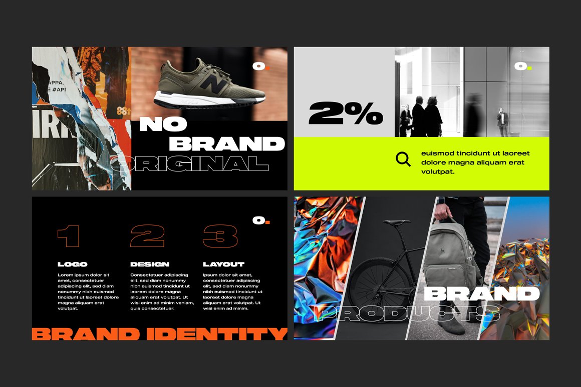 PPT模板:50页极简创意都市现代品牌VI设计展示演示文稿幻灯片PPT设计套装 NO BRAND - Creative Presentation v2 . 第10张-素材湾丨精选海外优质设计素材资源 PPT模板:50页极简创意都市现代品牌VI设计展示演示文稿幻灯片PPT设计套装 NO BRAND - Creative Presentation v2 . sucaiwan.com