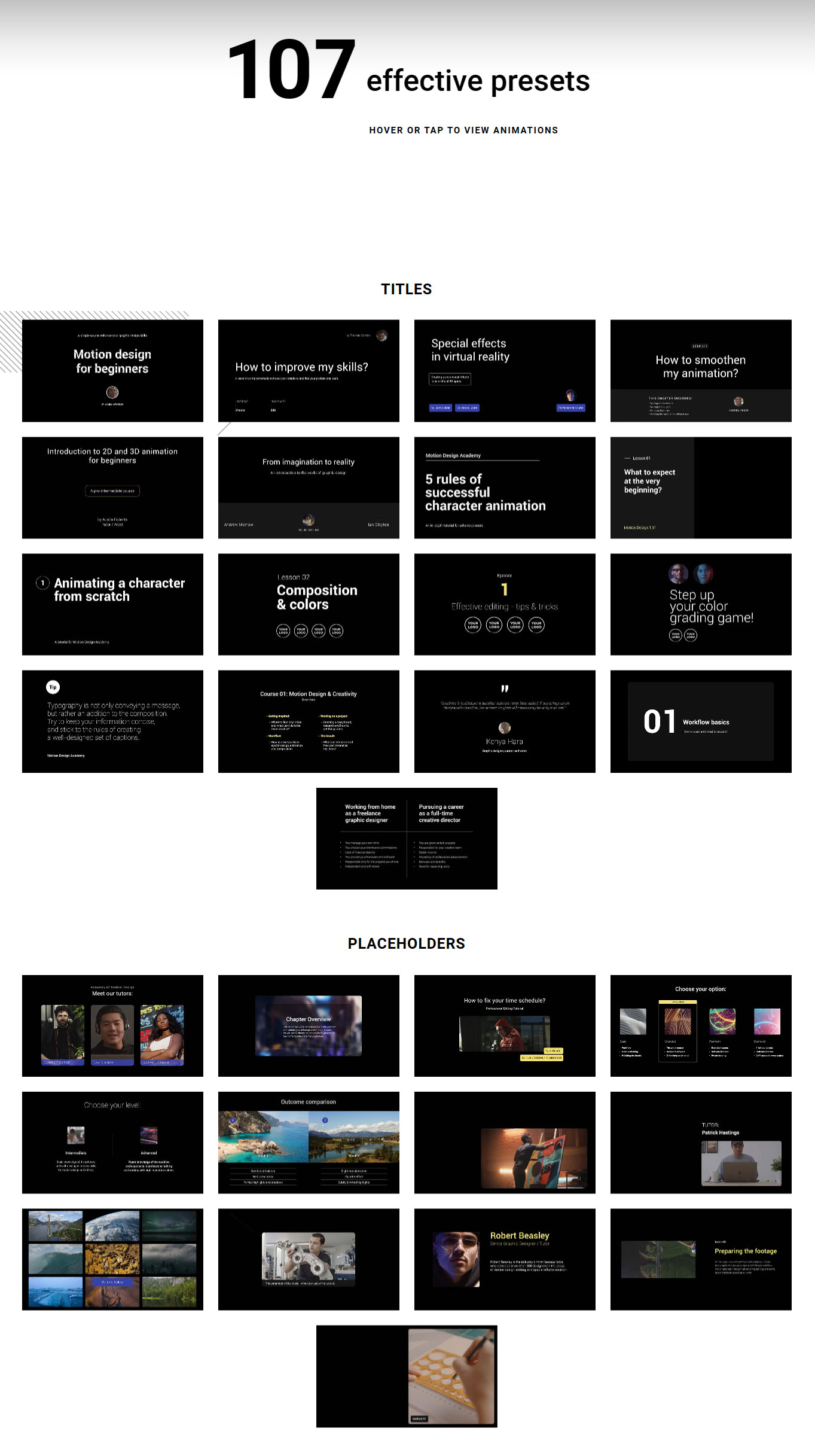 Motionvfx - mTutorial 100组教程课程制作文字讲解操作注释人物介绍字幕动画预设 插件预设 sucaiwan.com
