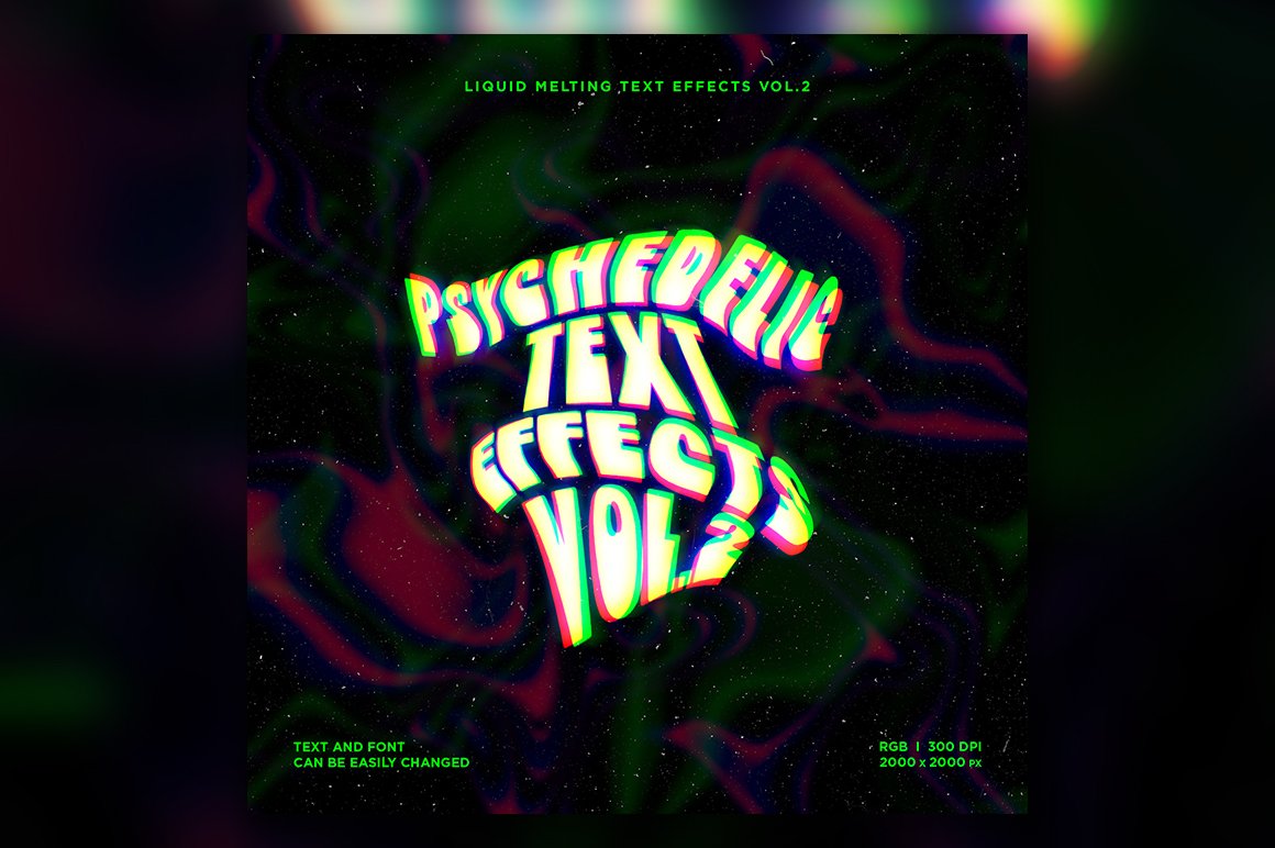 新潮复古酸性液体艺术音乐海报封面融化文字效果PSD模板 Vol.2 样机素材 第6张-素材湾丨精选海外优质设计素材资源 新潮复古酸性液体艺术音乐海报封面融化文字效果PSD模板 Vol.2 样机素材 sucaiwan.com