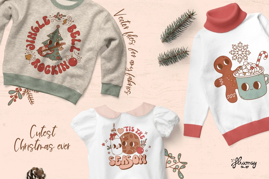 12套90年代怀旧圣诞节复古图案套装素材 图片素材 第14张-素材湾丨精选海外优质设计素材资源 12套90年代怀旧圣诞节复古图案套装素材 图片素材 sucaiwan.com