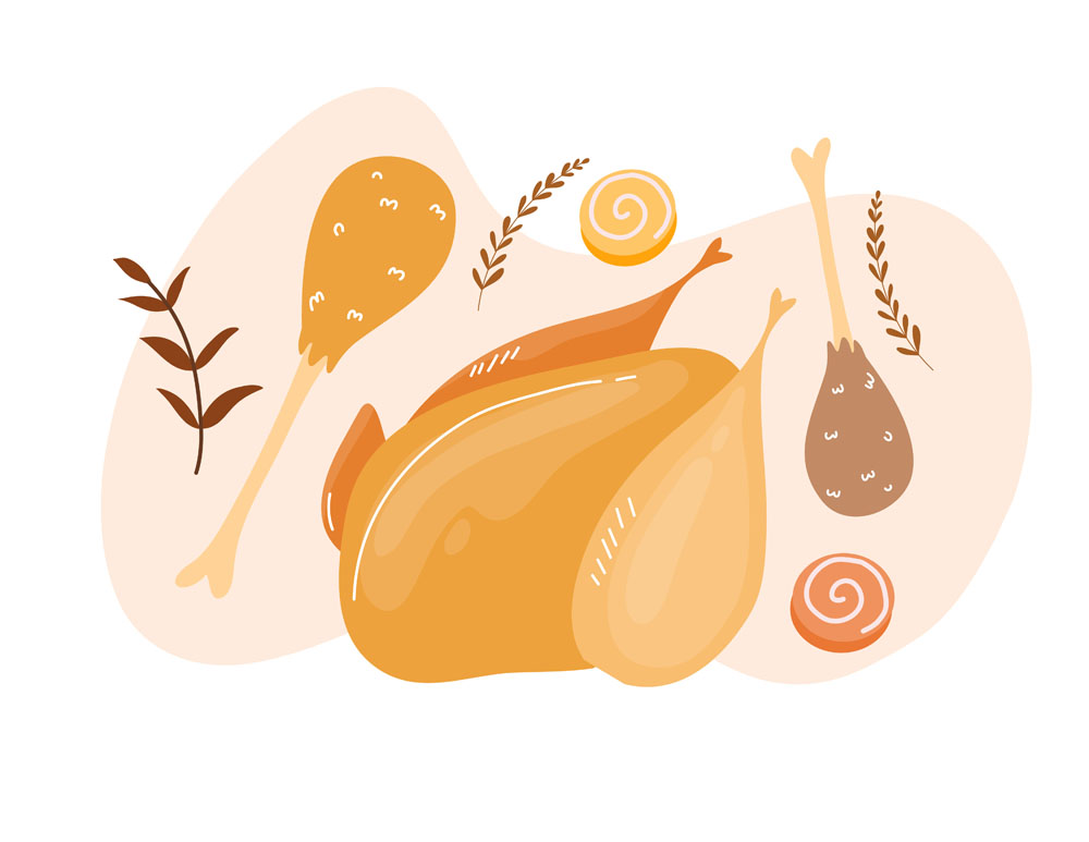 9款感恩节南瓜和美食扁平化插图矢量素材 图片素材 sucaiwan.com