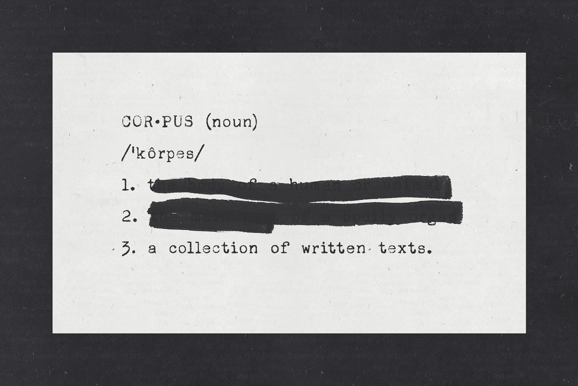 复古做旧喷墨手写打字机效果品牌Logo标题衬线英文字体素材 Corpus Typewriter Font . sucaiwan.com