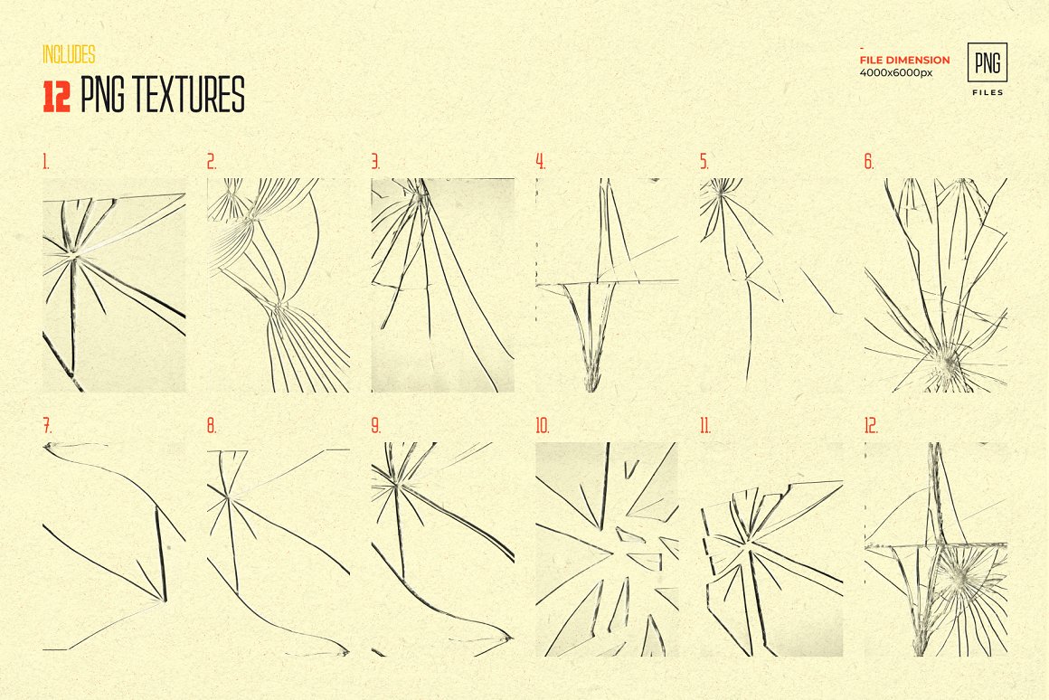 高质量透明碎玻璃模型PNG纹理图形样机素材 样机素材 sucaiwan.com