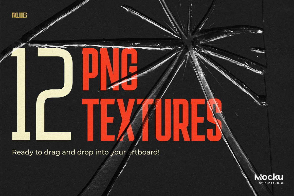 高质量透明碎玻璃模型PNG纹理图形样机素材 样机素材 sucaiwan.com