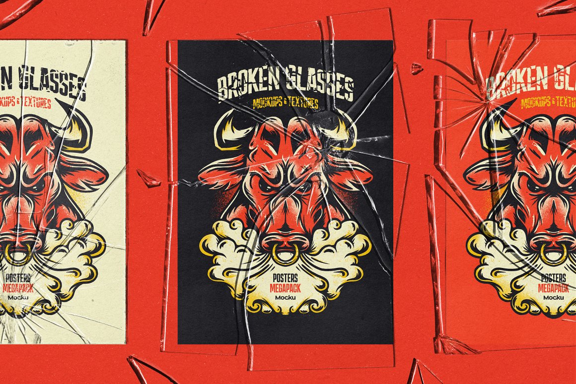 高质量透明碎玻璃模型PNG纹理图形样机素材 样机素材 sucaiwan.com