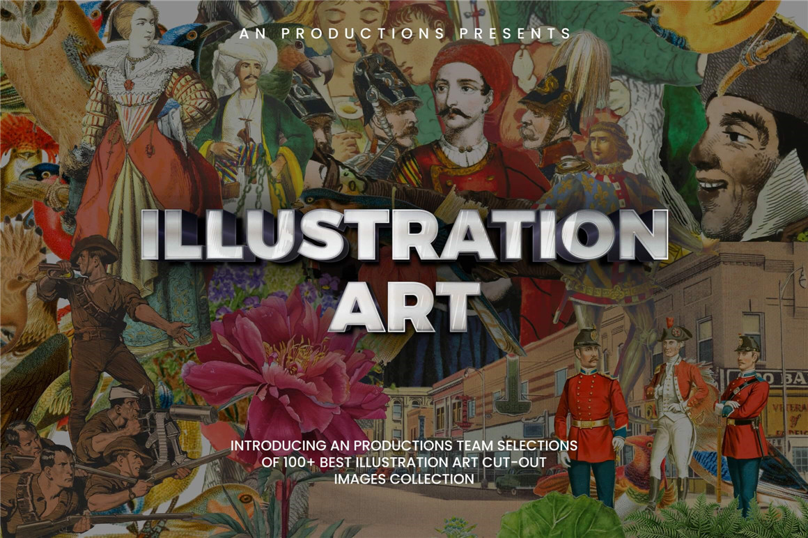 1775+ Mega Collage Creator Bundle 1775多款复古怀旧人物风景建筑动物老照片解构拼贴png免抠图片素材 图片素材 sucaiwan.com