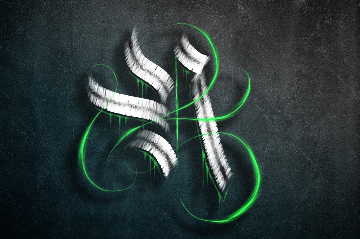 Procreate哥特式书法板写笔刷 笔刷资源 sucaiwan.com