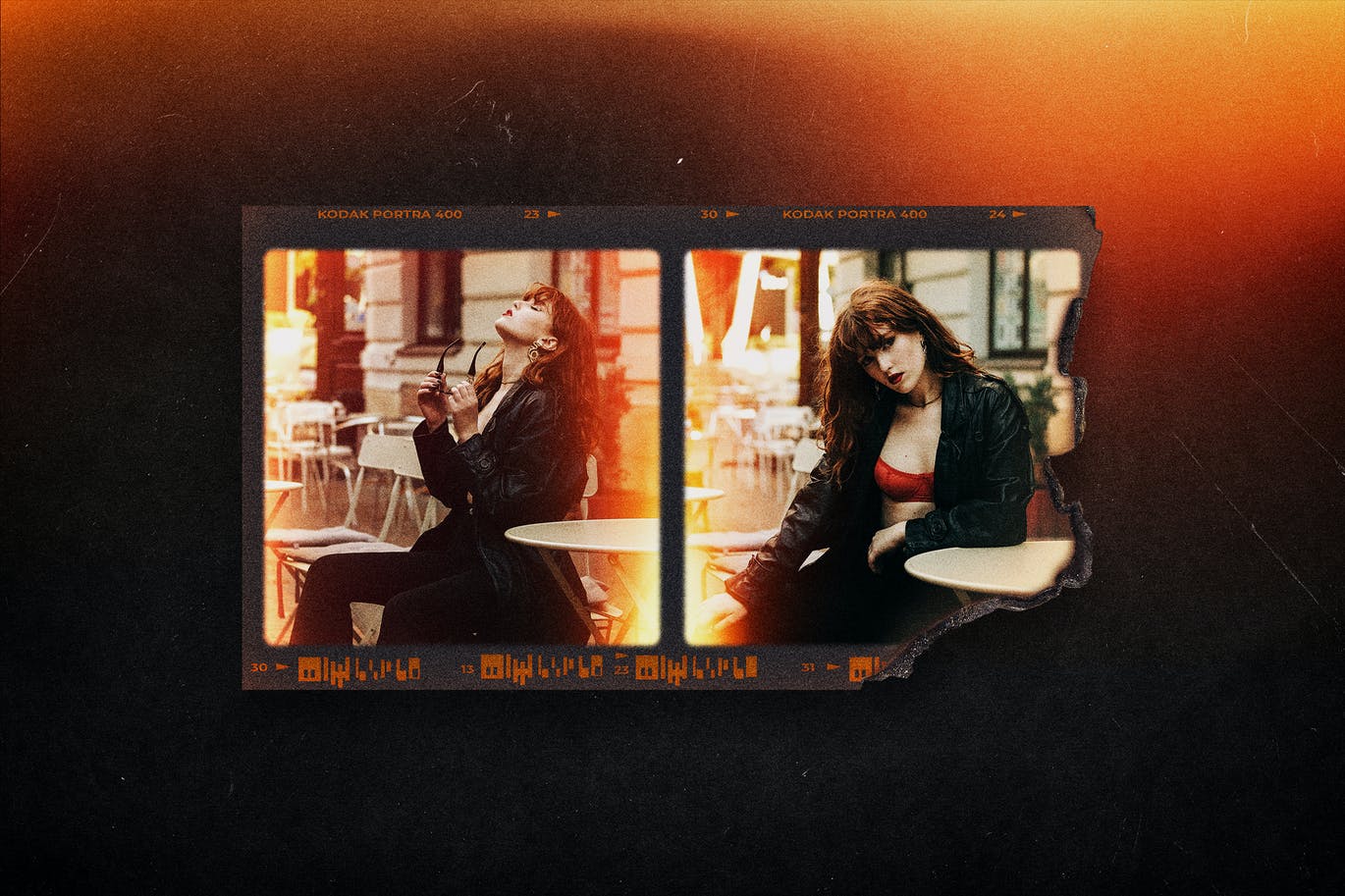 复古做旧漏光烧焦摄影胶卷纹理边缘艺术相框PSD模板 样机素材 sucaiwan.com