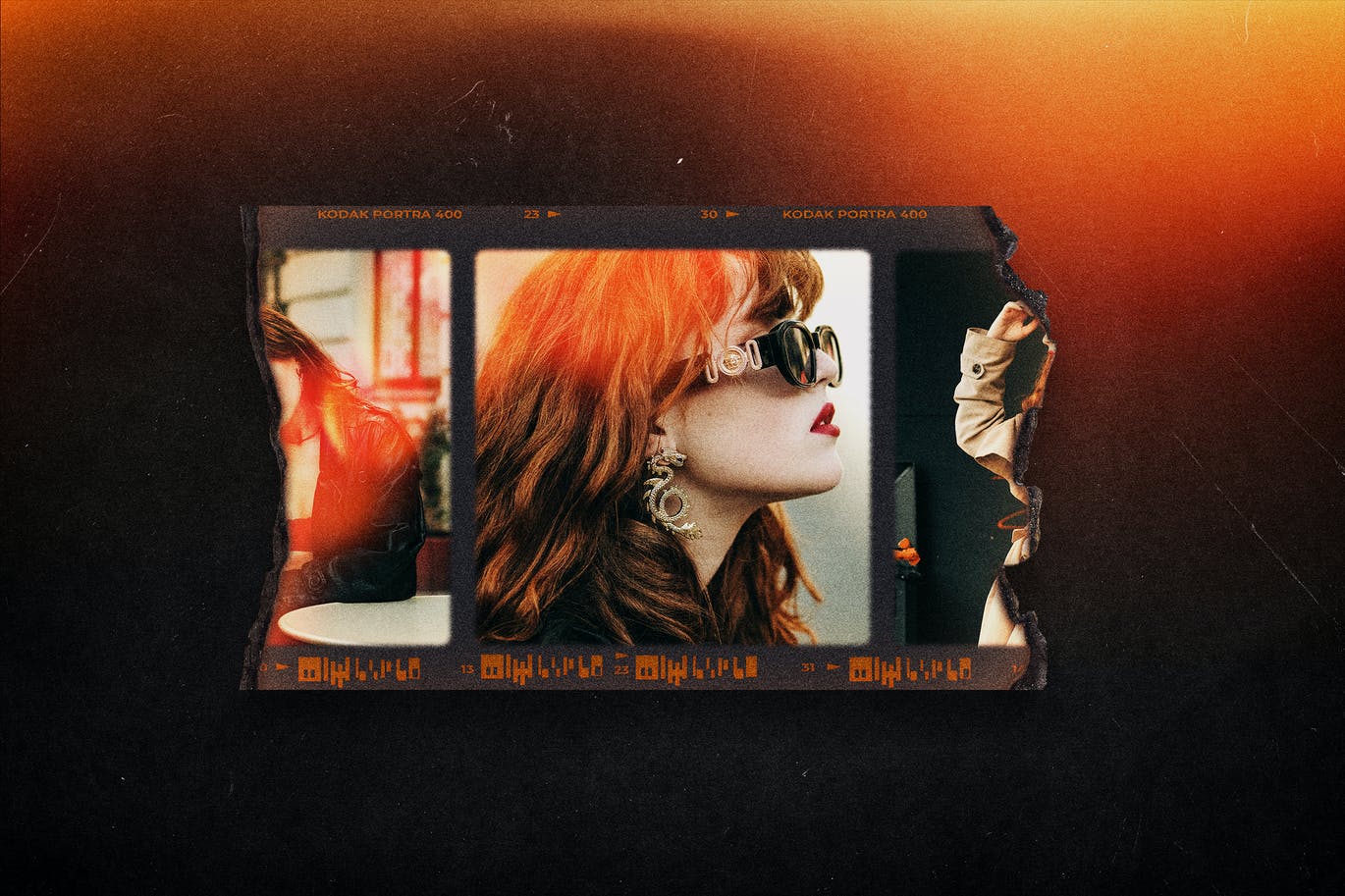 复古做旧漏光烧焦摄影胶卷纹理边缘艺术相框PSD模板 样机素材 sucaiwan.com