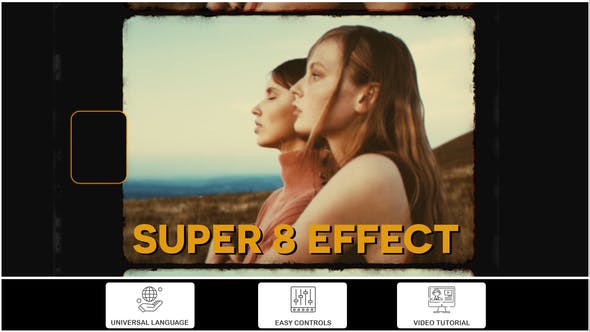 80年代复古电影放映机Super8损坏效果AE模板 插件预设 sucaiwan.com