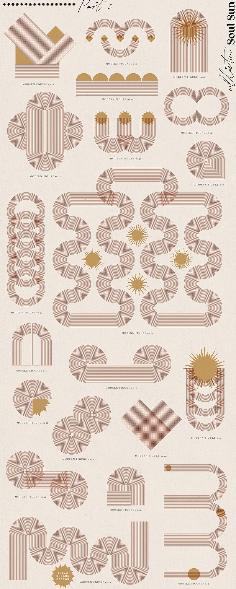 40+波浪多重线条无缝图案，AI PNG格式 图片素材 sucaiwan.com