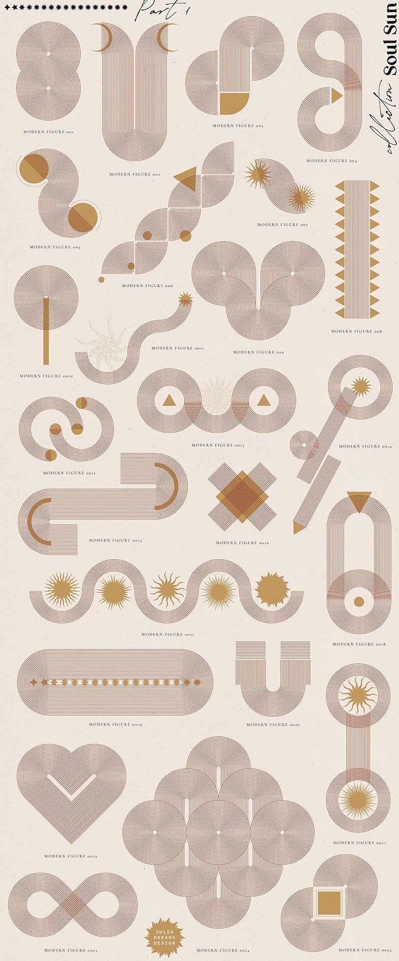 40+波浪多重线条无缝图案，AI PNG格式 图片素材 sucaiwan.com