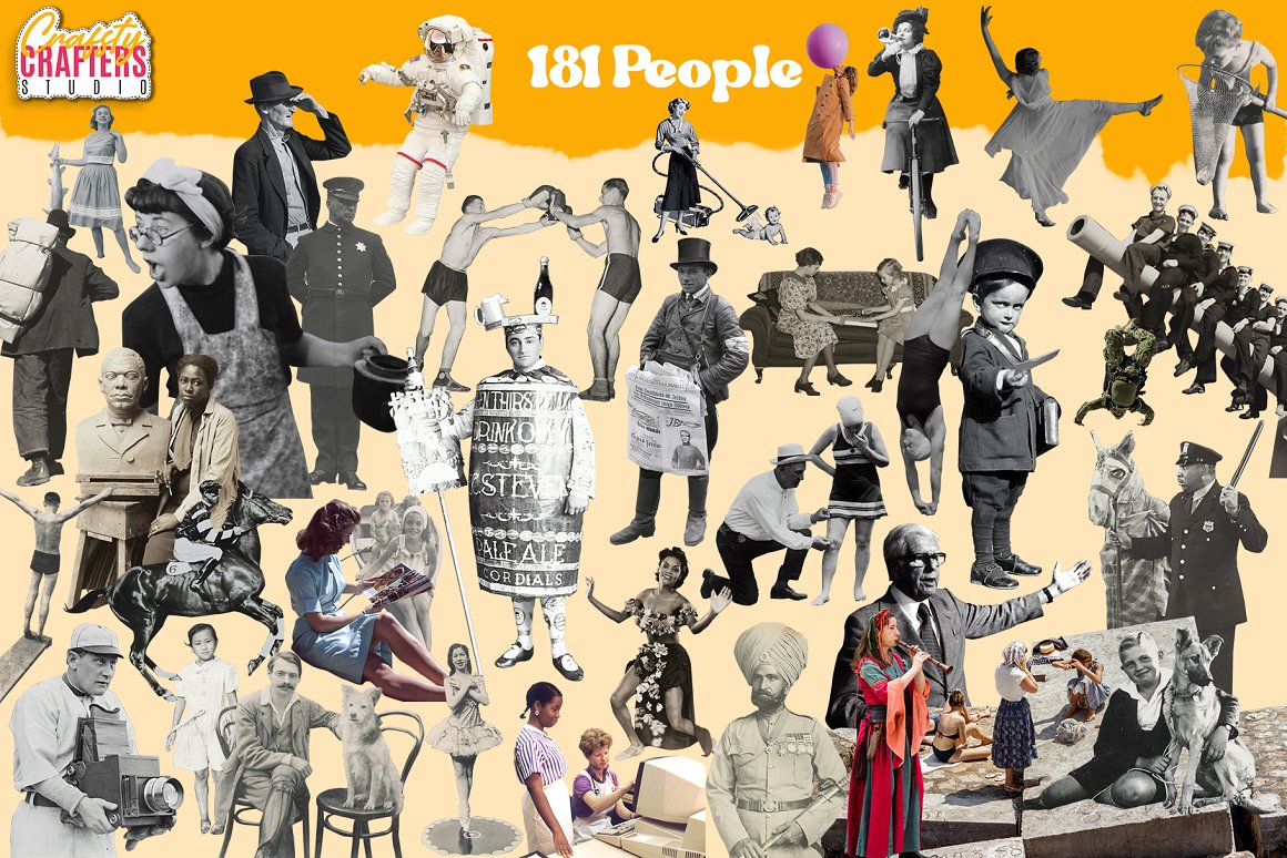 2837个复古手工剪裁拼贴艺术定格杂志人物植物动物背景PNG素材包 Craftsy Crafters Vintage Collage Kit 2837+ Elements 图片素材 第3张-素材湾丨精选海外优质设计素材资源 2837个复古手工剪裁拼贴艺术定格杂志人物植物动物背景PNG素材包 Craftsy Crafters Vintage Collage Kit 2837+ Elements 图片素材 sucaiwan.com