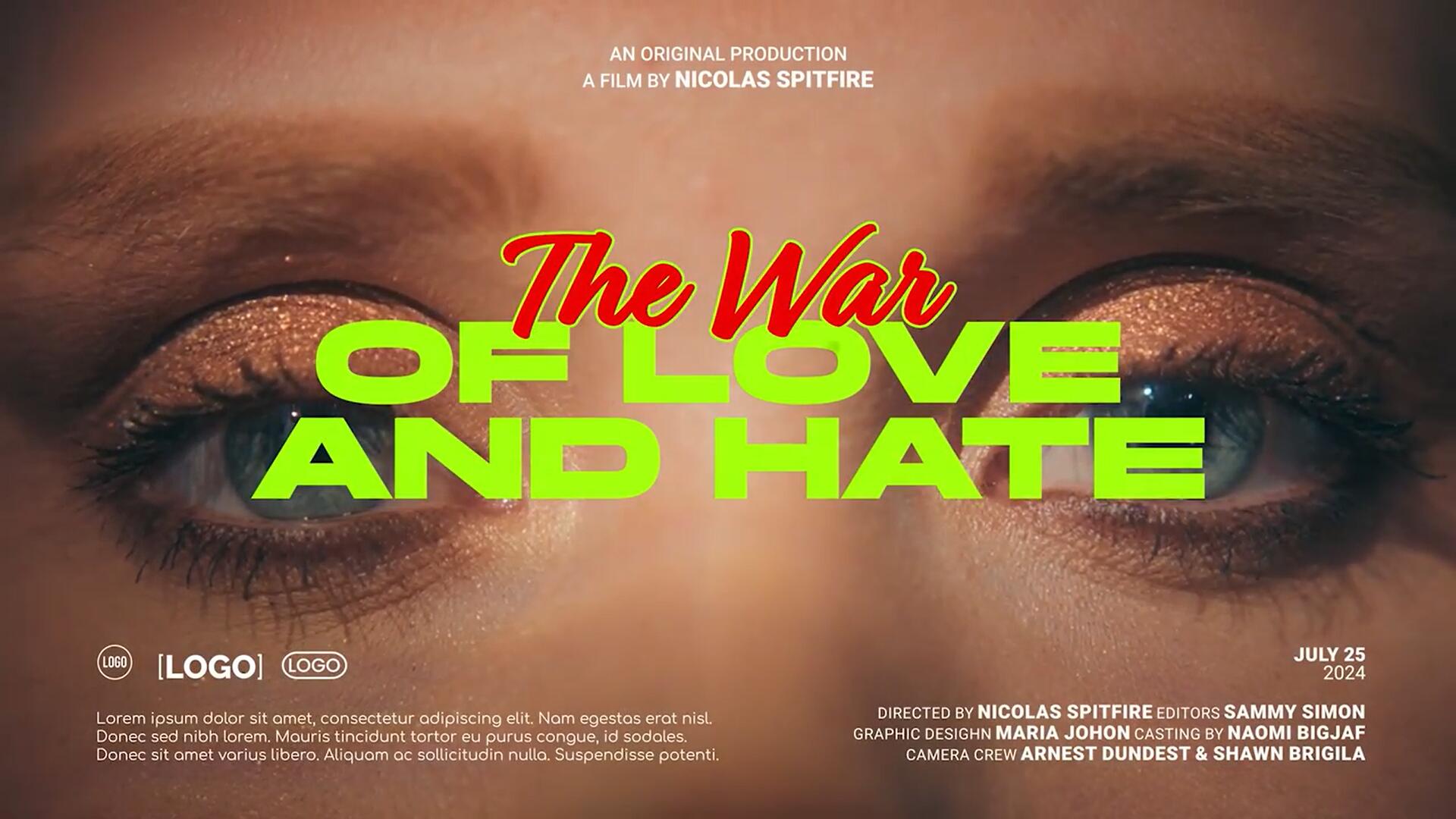 AE模板：6款情绪美学电影视频海报封面文本标题排版模板包 . sucaiwan.com