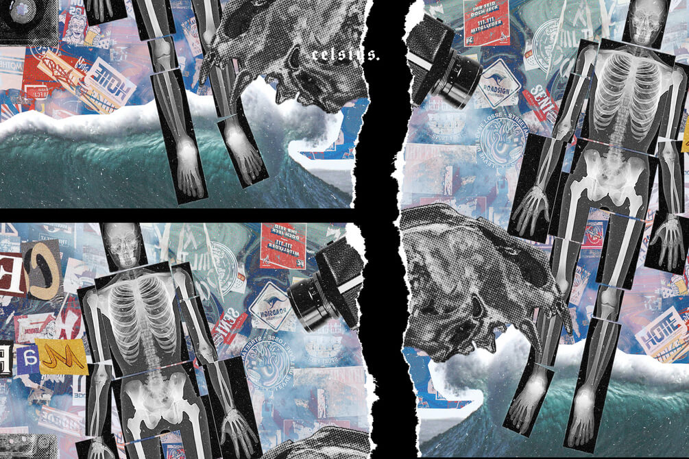 5款复古手工报纸剪纸磨损风格PSD样机 样机素材 sucaiwan.com