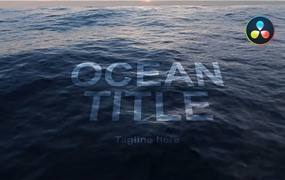 达芬奇模板:海面/水面文字标题LOGO摇晃显示模板包