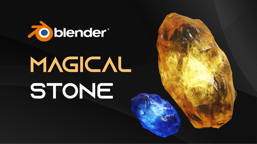 Blender预设-发光能量宝石材质着色器 Glowing Magical Energy Gemstone 插件预设 sucaiwan.com