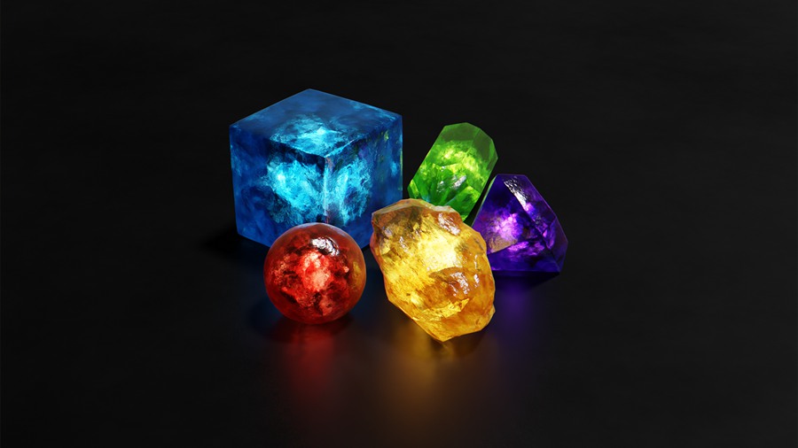 Blender预设-发光能量宝石材质着色器 Glowing Magical Energy Gemstone 插件预设 sucaiwan.com