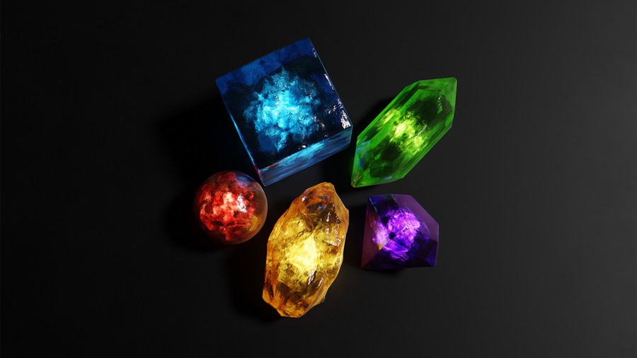 Blender预设-发光能量宝石材质着色器 Glowing Magical Energy Gemstone 插件预设 sucaiwan.com