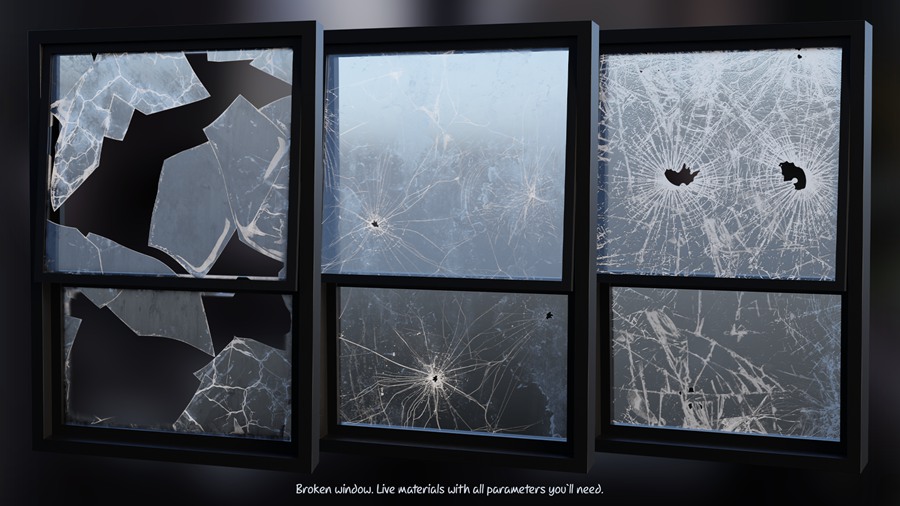 Blender预设-雨珠滴落玻璃窗户上模型 Blender Smart Materials – Window Procedural Water Drops 插件预设 sucaiwan.com