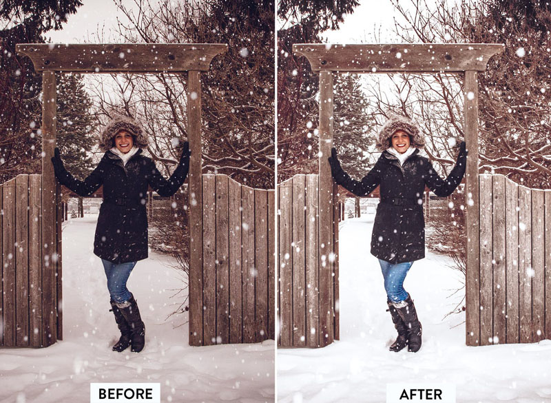 冬季暖白色雪景人像Lightroom 预设 插件预设 第5张-素材湾丨精选海外优质设计素材资源 冬季暖白色雪景人像Lightroom 预设 插件预设 sucaiwan.com