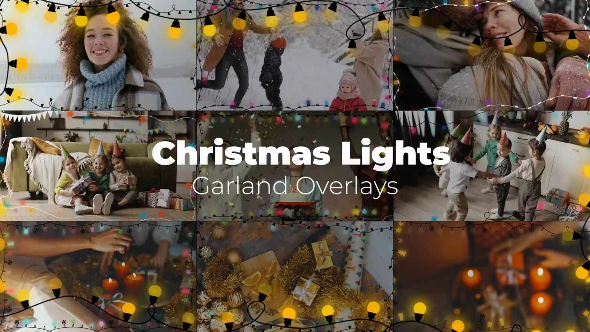 达芬奇预设：5种圣诞节氛围花环边框镶边灯光预设包 . sucaiwan.com