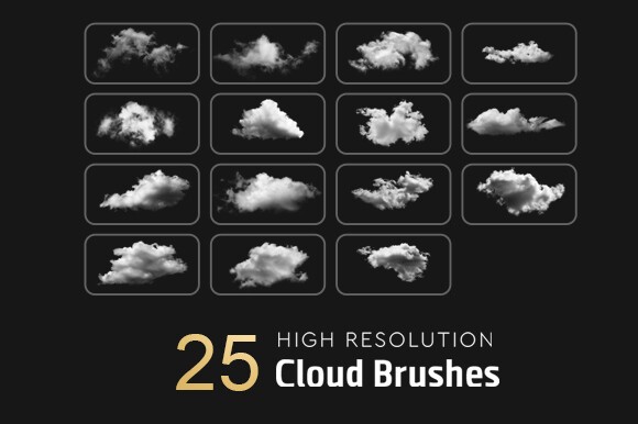 25个高分辨率云彩PS笔刷 笔刷资源 sucaiwan.com