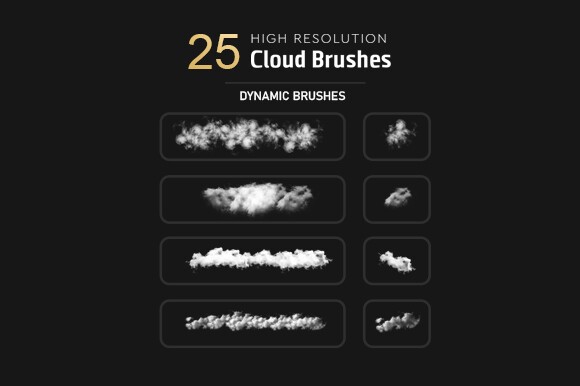 25个高分辨率云彩PS笔刷 笔刷资源 sucaiwan.com