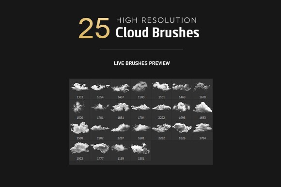 25个高分辨率云彩PS笔刷 笔刷资源 sucaiwan.com