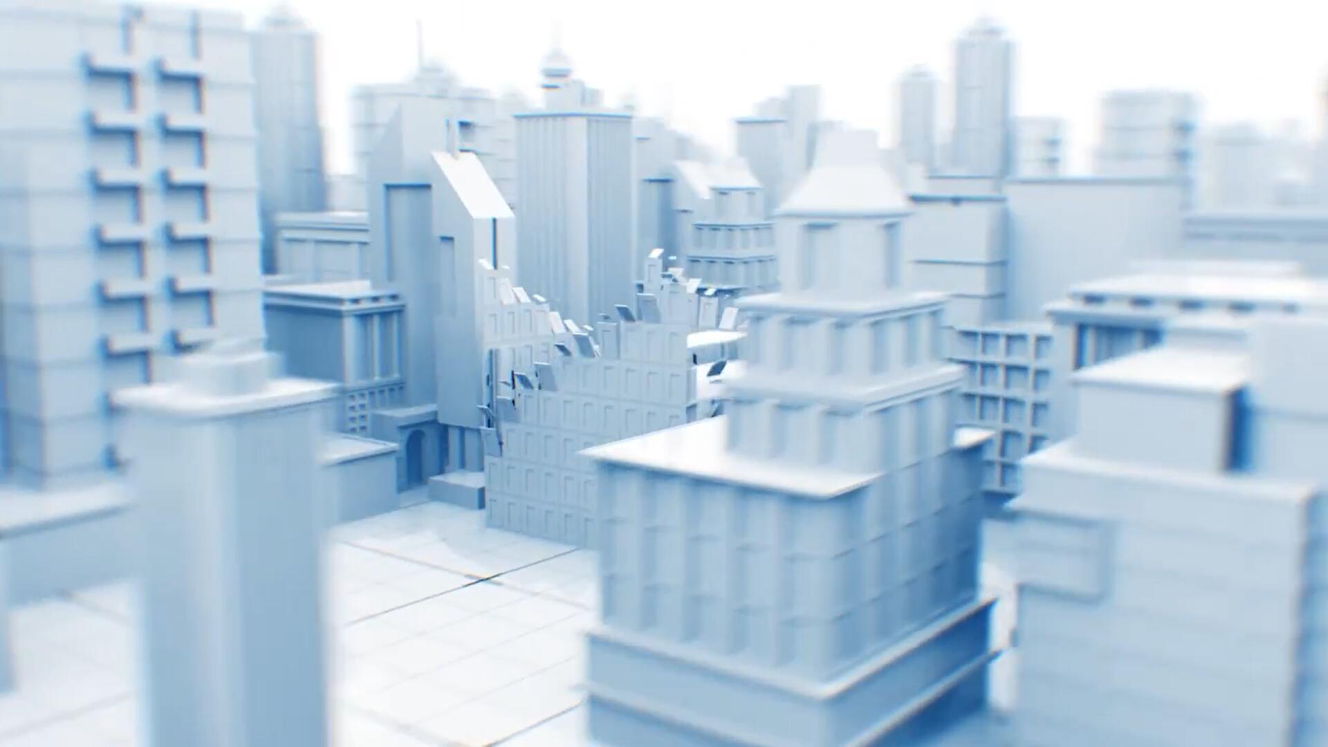 AE模板：商业建筑企业3D楼层生成LOGO展示 . sucaiwan.com