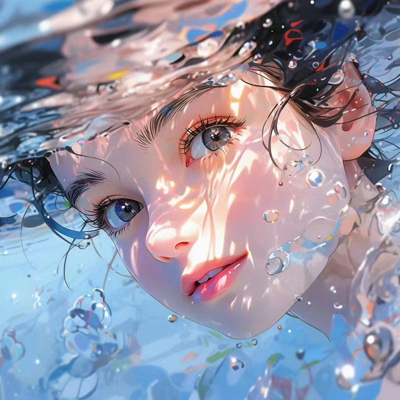 21张Midjourney水下男生女生头像JPG素材 图片素材 sucaiwan.com