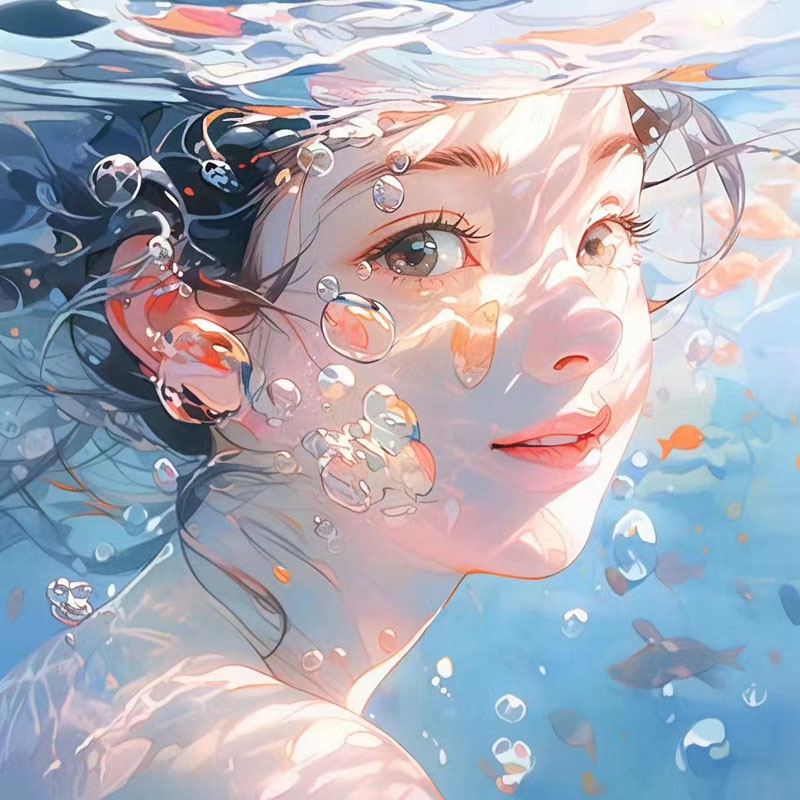 21张Midjourney水下男生女生头像JPG素材 图片素材 sucaiwan.com