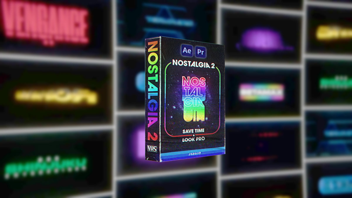 HumanVideoCo – NOSTALGIA 2 40多种怀旧复古酸性小故障电影美学元素文字标题PR+AE模板预设包 插件预设 sucaiwan.com