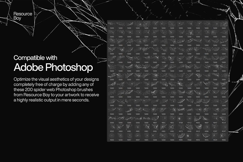 200+高清蜘蛛网Photoshop笔刷 笔刷资源 sucaiwan.com