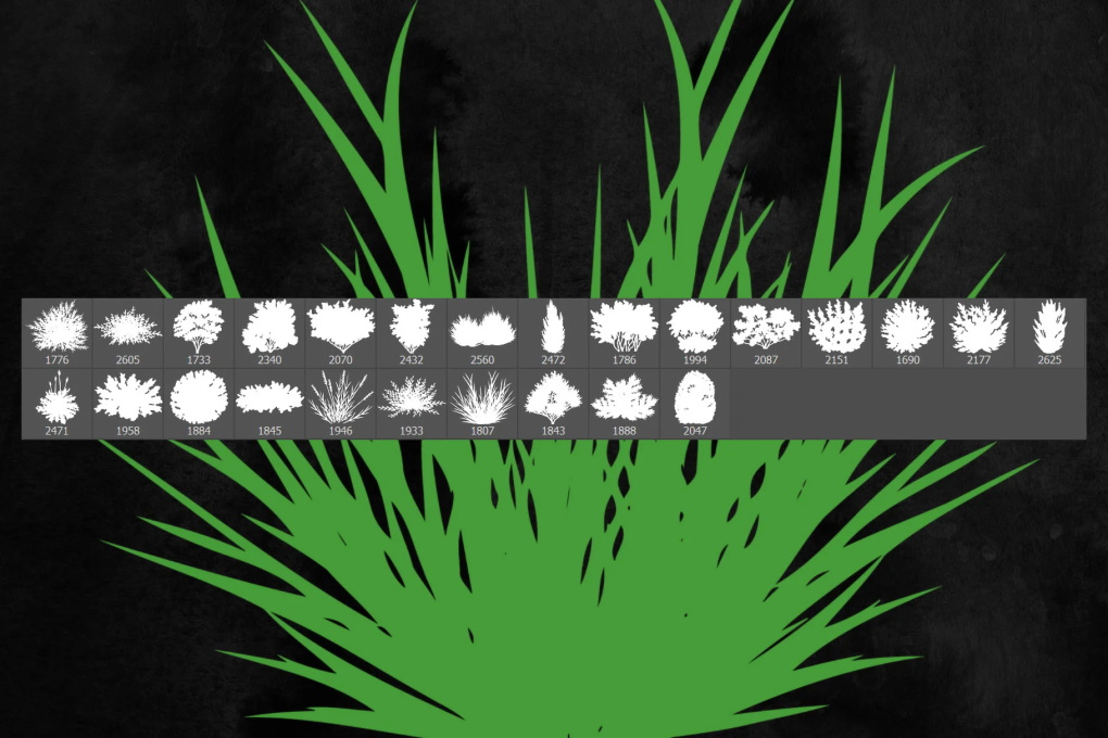25款多种草绿色植物photoshop笔刷 笔刷资源 sucaiwan.com