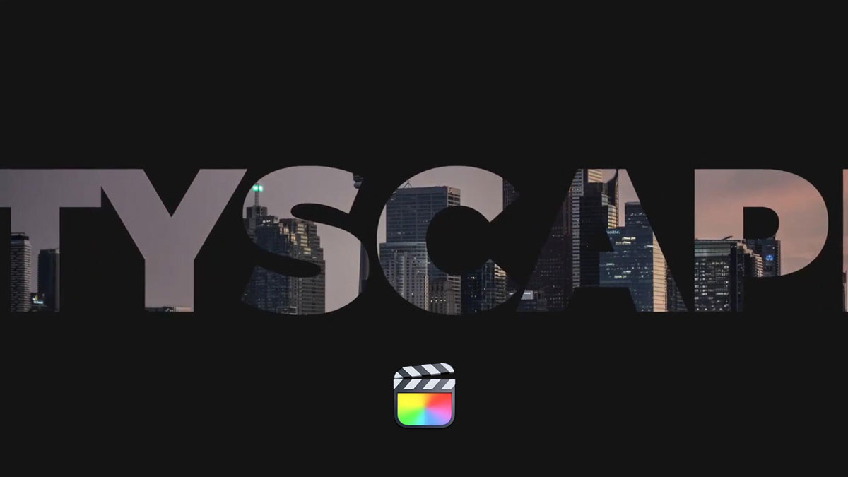 FCPX插件：电影短片开场结尾文字遮罩镂空放大缩进标题 Alpha Text . sucaiwan.com
