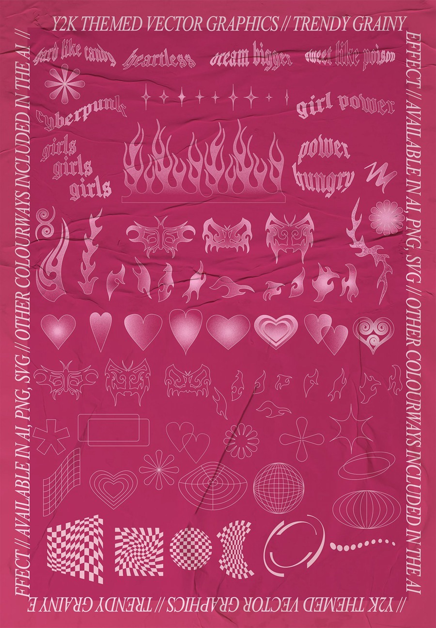 Angelainthefields 复古Y2K风格社交媒体图形文具海报墙壁艺术图形视觉包 设计素材 第3张-素材湾丨精选海外优质设计素材资源 Angelainthefields 复古Y2K风格社交媒体图形文具海报墙壁艺术图形视觉包 设计素材 sucaiwan.com