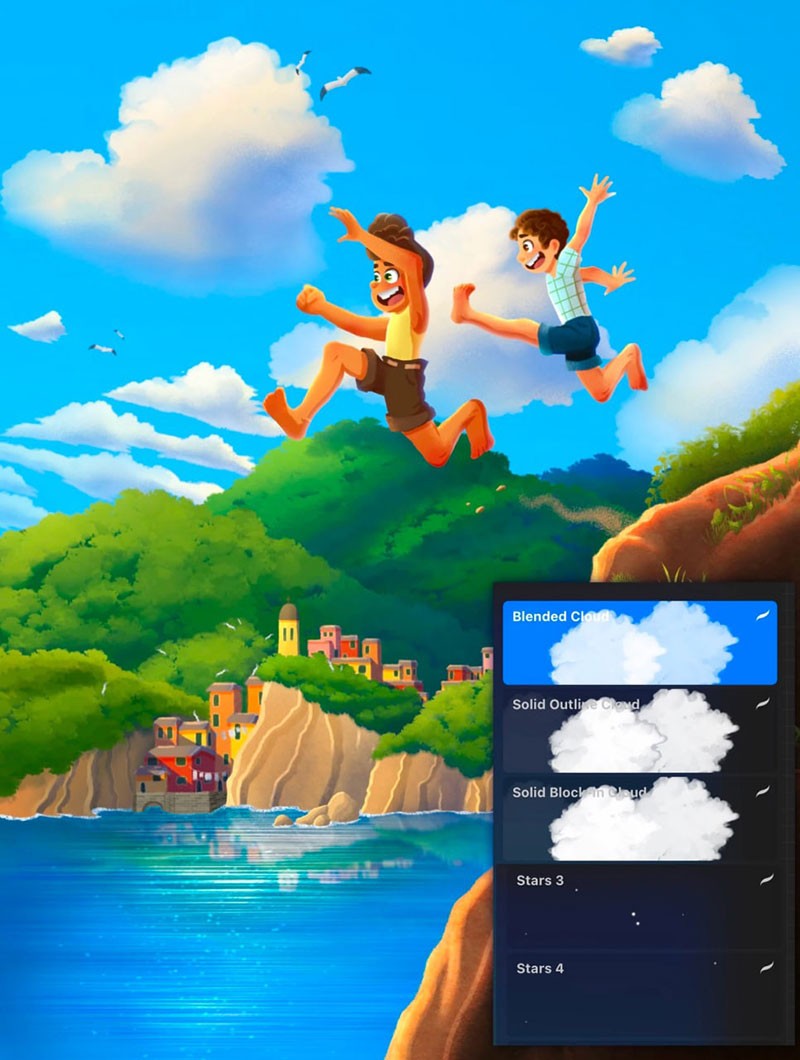 45+Procreate卡通景观特效笔刷套装 笔刷资源 sucaiwan.com