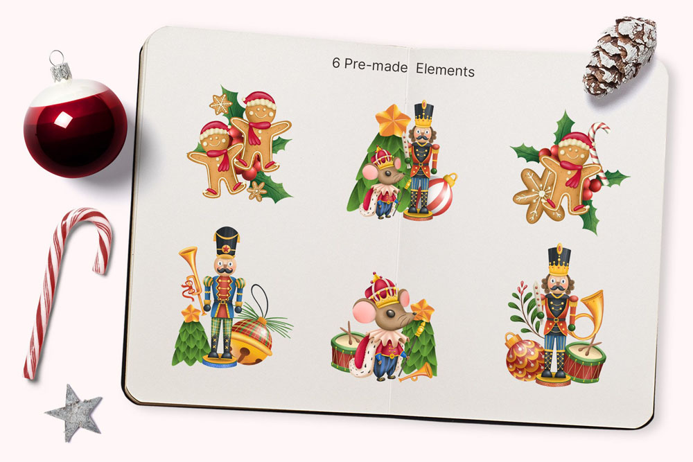 30款圣诞节胡桃夹子剪贴画插图PSD模板 图片素材 第2张-素材湾丨精选海外优质设计素材资源 30款圣诞节胡桃夹子剪贴画插图PSD模板 图片素材 sucaiwan.com