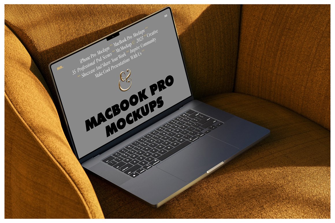 35款高级苹果iPhone 15 Pro手机MacBook笔记本电脑屏幕演示PSD样机模板 Device Mockups – iPhone and MacBook . sucaiwan.com