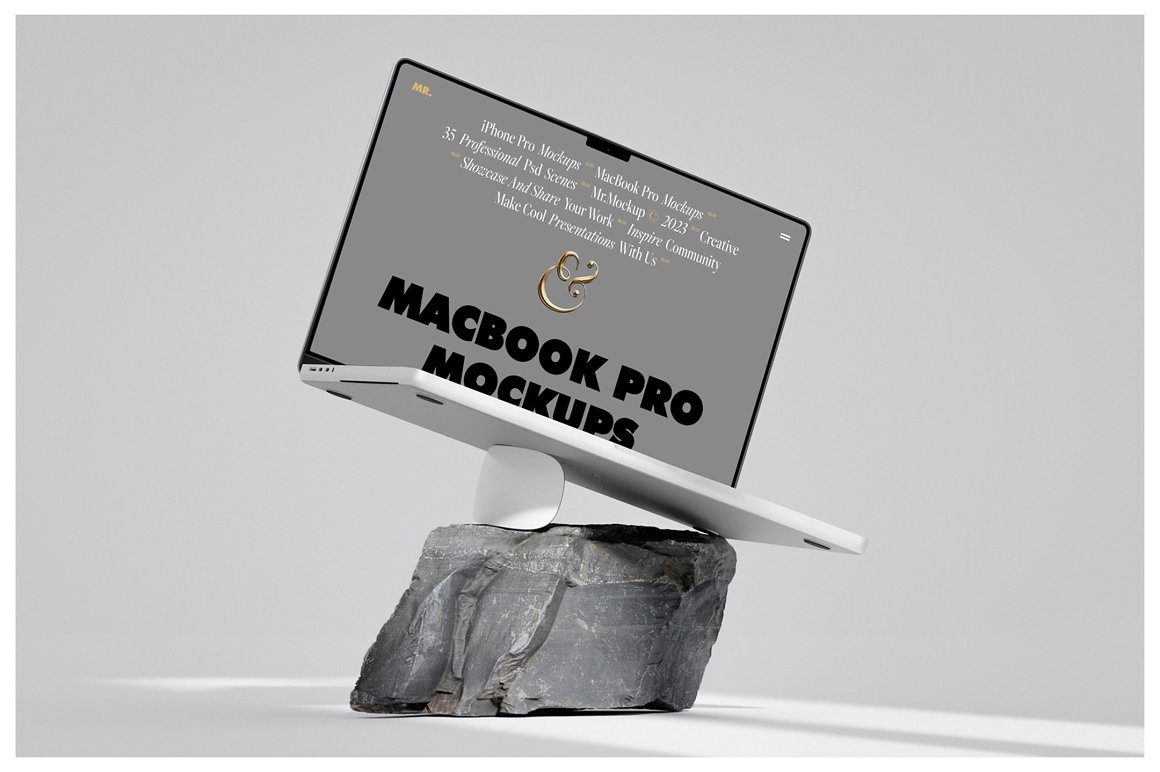 35款高级苹果iPhone 15 Pro手机MacBook笔记本电脑屏幕演示PSD样机模板 Device Mockups – iPhone and MacBook . sucaiwan.com