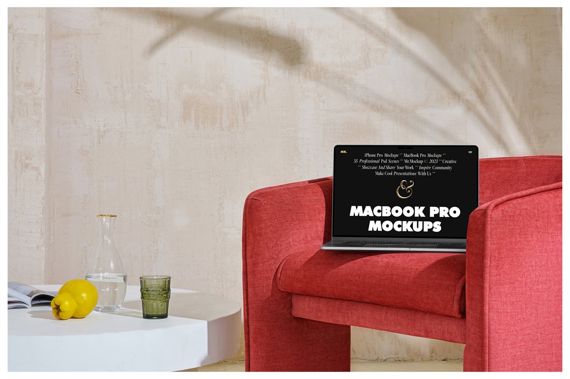 35款高级苹果iPhone 15 Pro手机MacBook笔记本电脑屏幕演示PSD样机模板 Device Mockups – iPhone and MacBook . sucaiwan.com