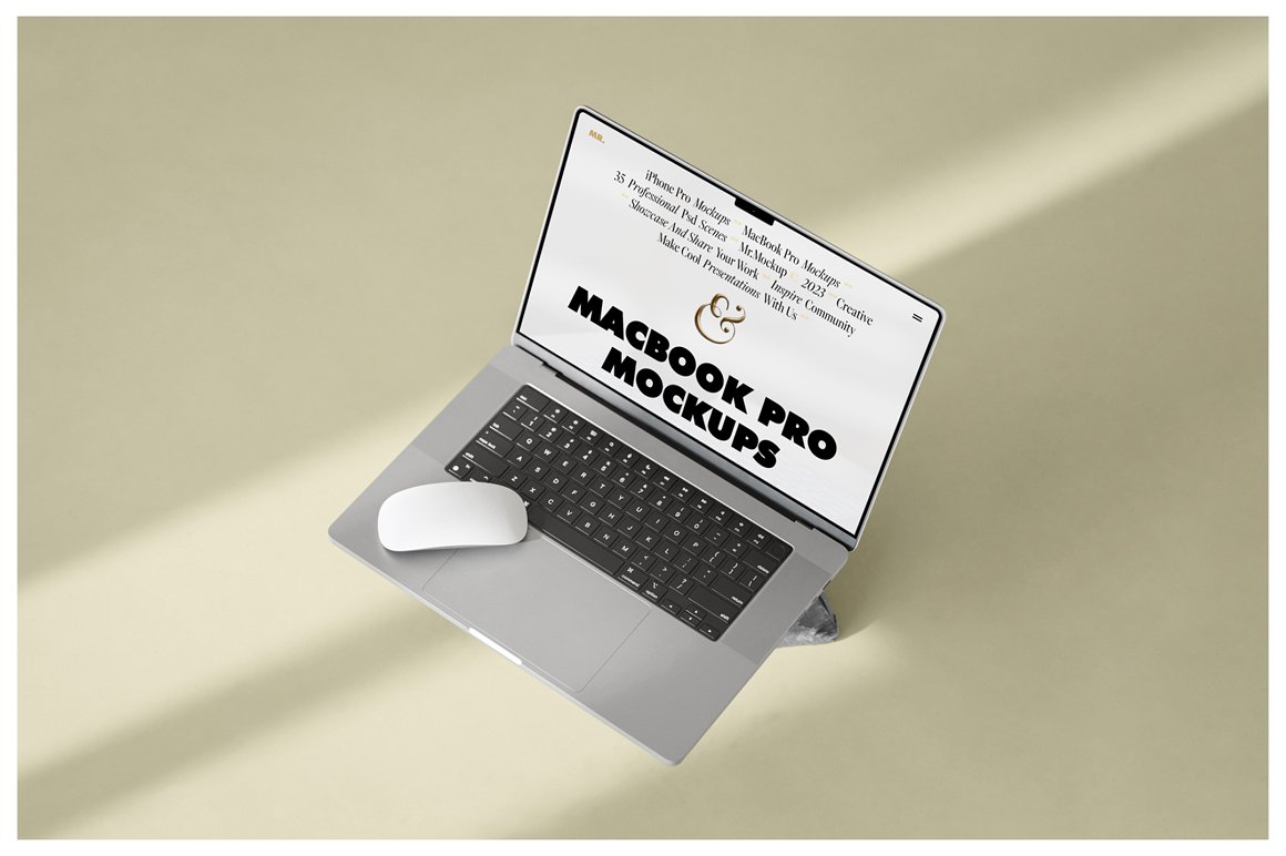 35款高级苹果iPhone 15 Pro手机MacBook笔记本电脑屏幕演示PSD样机模板 Device Mockups – iPhone and MacBook . sucaiwan.com