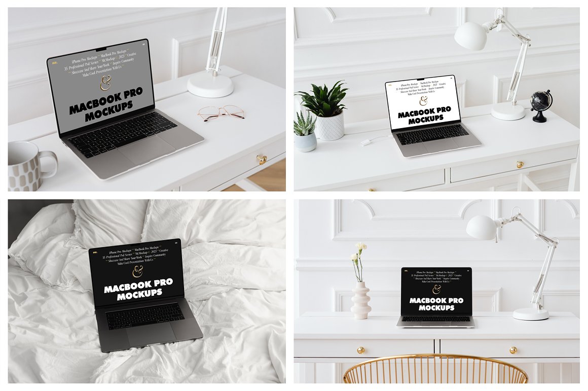 35款高级苹果iPhone 15 Pro手机MacBook笔记本电脑屏幕演示PSD样机模板 Device Mockups – iPhone and MacBook . sucaiwan.com