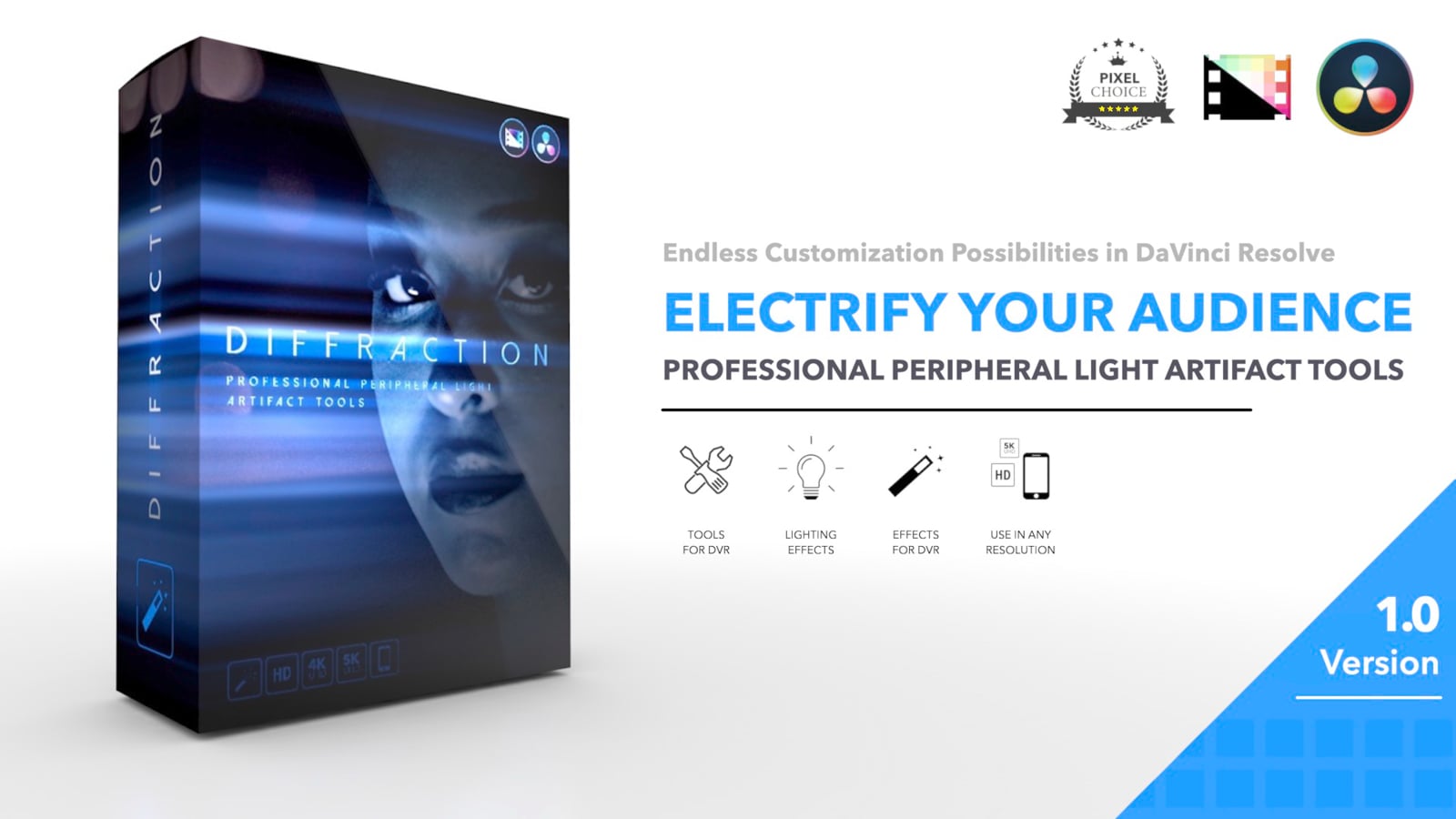 达芬奇预设：逼真梦幻光衍射棱镜灯光视觉效果预设包 . sucaiwan.com