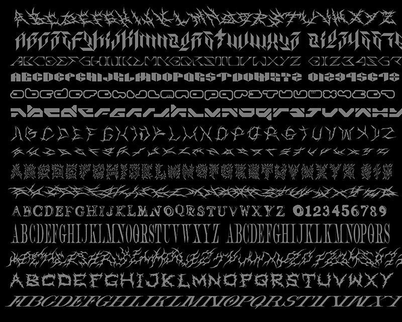 15款朋克摇滚风酸性英文字体合集 设计素材 sucaiwan.com