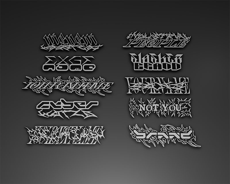 15款朋克摇滚风酸性英文字体合集 设计素材 sucaiwan.com