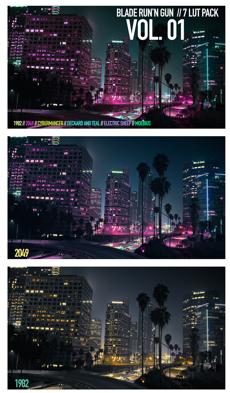 赛博朋克夜景BLADE RUN’N GUN LUT调色预设包 插件预设 第2张-素材湾丨精选海外优质设计素材资源 赛博朋克夜景BLADE RUN’N GUN LUT调色预设包 插件预设 sucaiwan.com