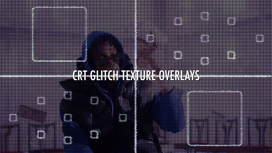 AKV Studios 25个复古半调信号故障失真毛刺CRT纹理模拟视频叠加+PR预设 CRT Texture Presets 插件预设 sucaiwan.com